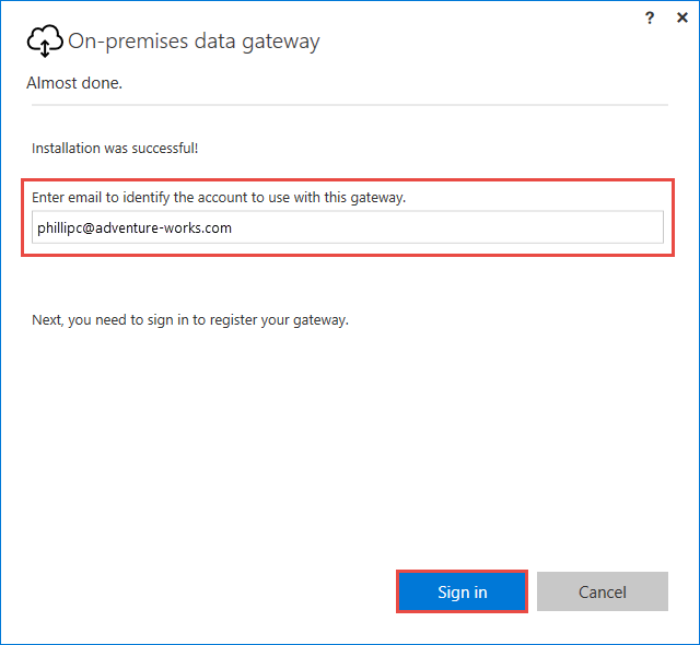 Screenshot showing sign in to Azure.