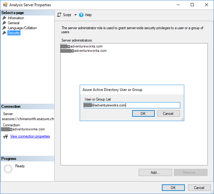 Add server administrators in SSMS