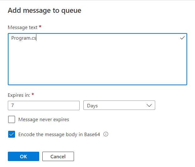 Queue message Program.cs