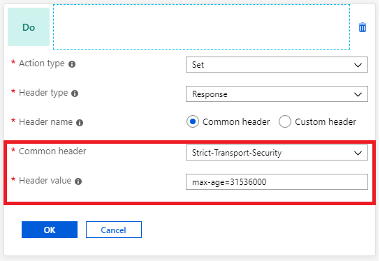 A screenshow of a security header.