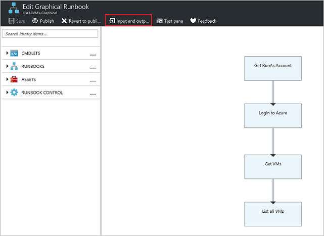 Automation graphical runbook