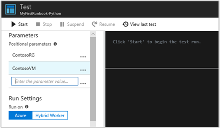 Enter parameter values