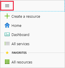 Screenshot of the Azure portal menu in flyout mode.