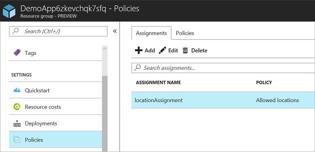 View policy assignment