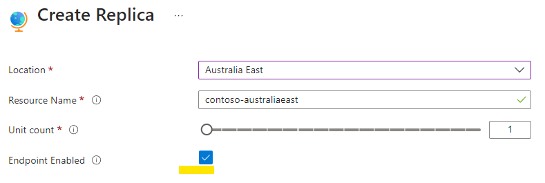 Diagram of Azure SignalR replica endpoint setting. 