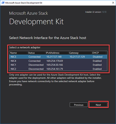 ASDK Network adapter interface