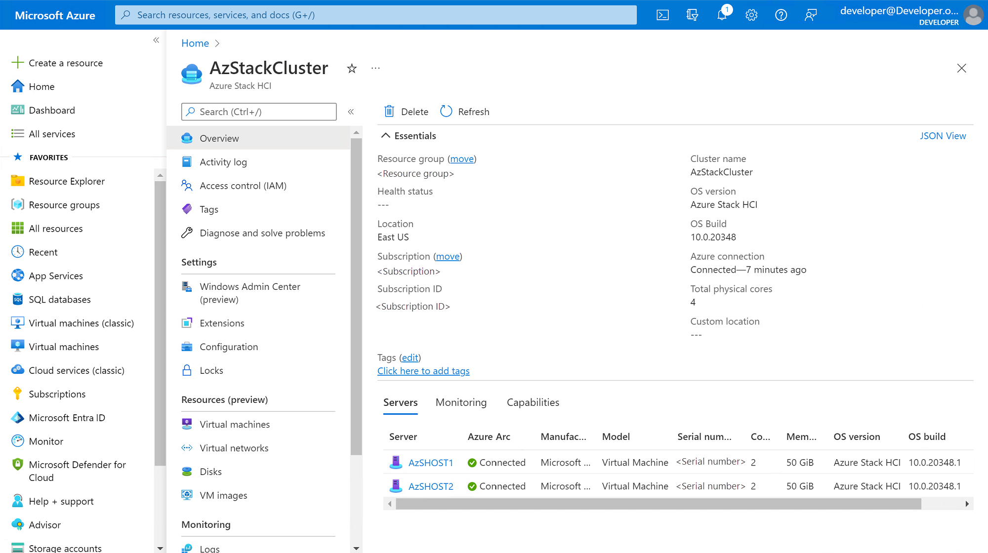 Confirm Azure subscription, resource group, and region selections