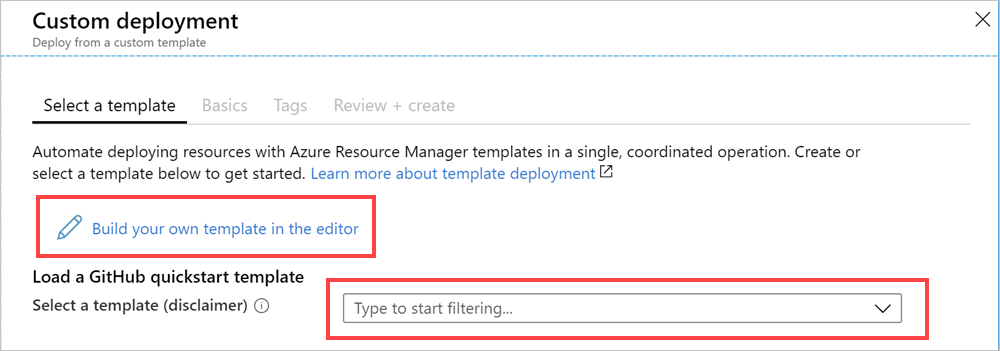 Deploy template in Azure Stack Hub portal