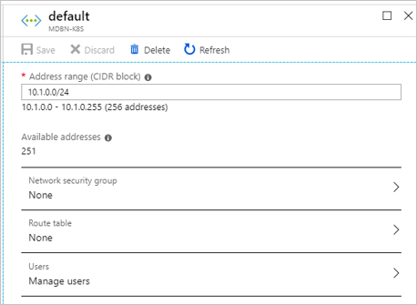 virtual network CIDR block