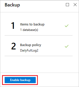 Enable backup