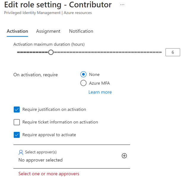 Screenshot showing how to edit role setting.