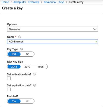 Generate a new key