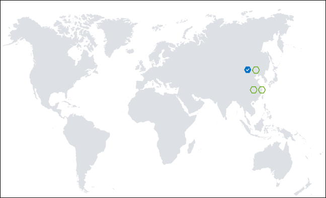 Region map in the Azure portal