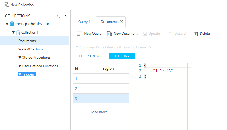 Data Explorer in the Azure portal