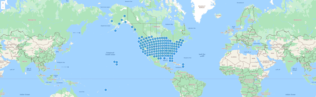 Screenshot of sample storm GeoJSON events.