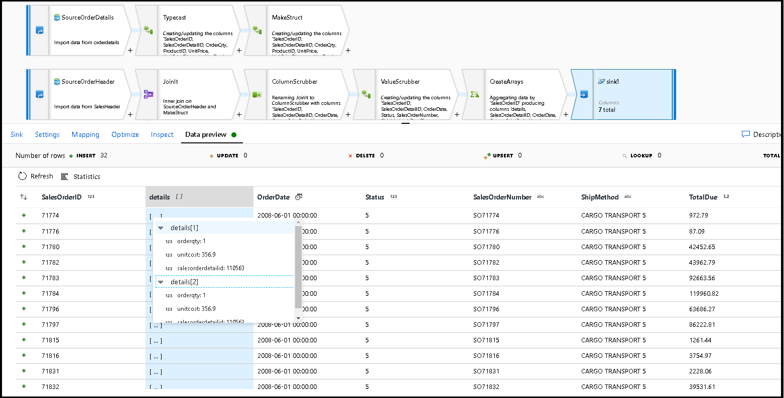 Screenshot shows the Data preview tab.