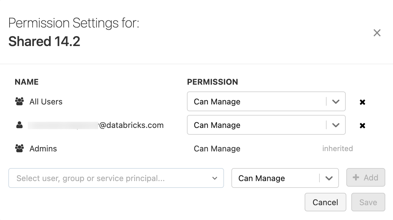 Set cluster permissions