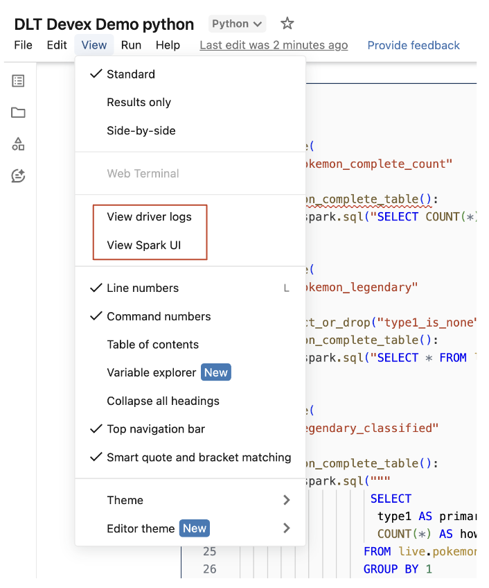 Access driver logs and Spark UI