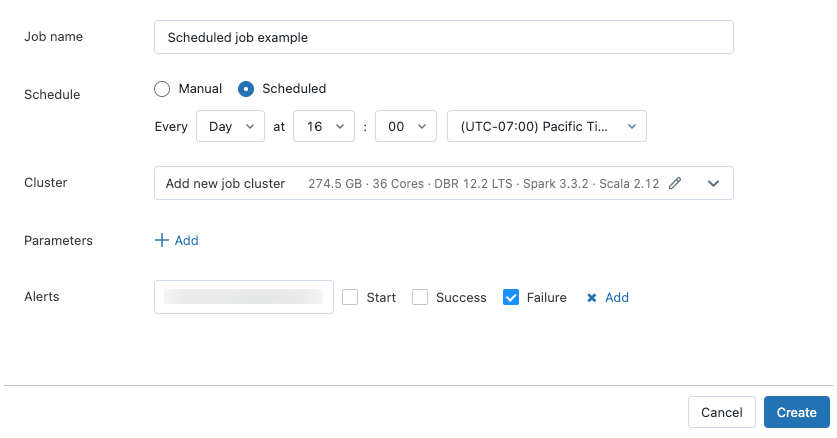 Schedule notebook dialog