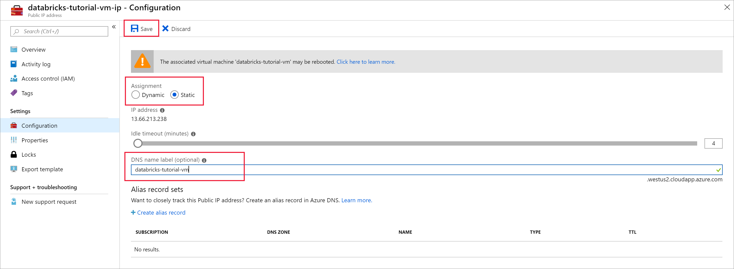 Public IP Address configuration