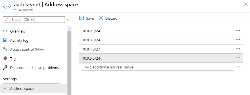 Add an additional virtual network IP address range