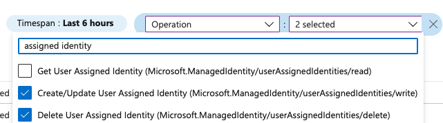 Screenshot showing how to add operations to the search filter