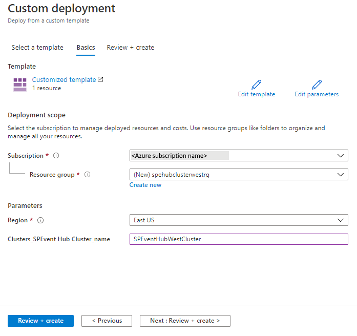 Deploy Resource Manager template