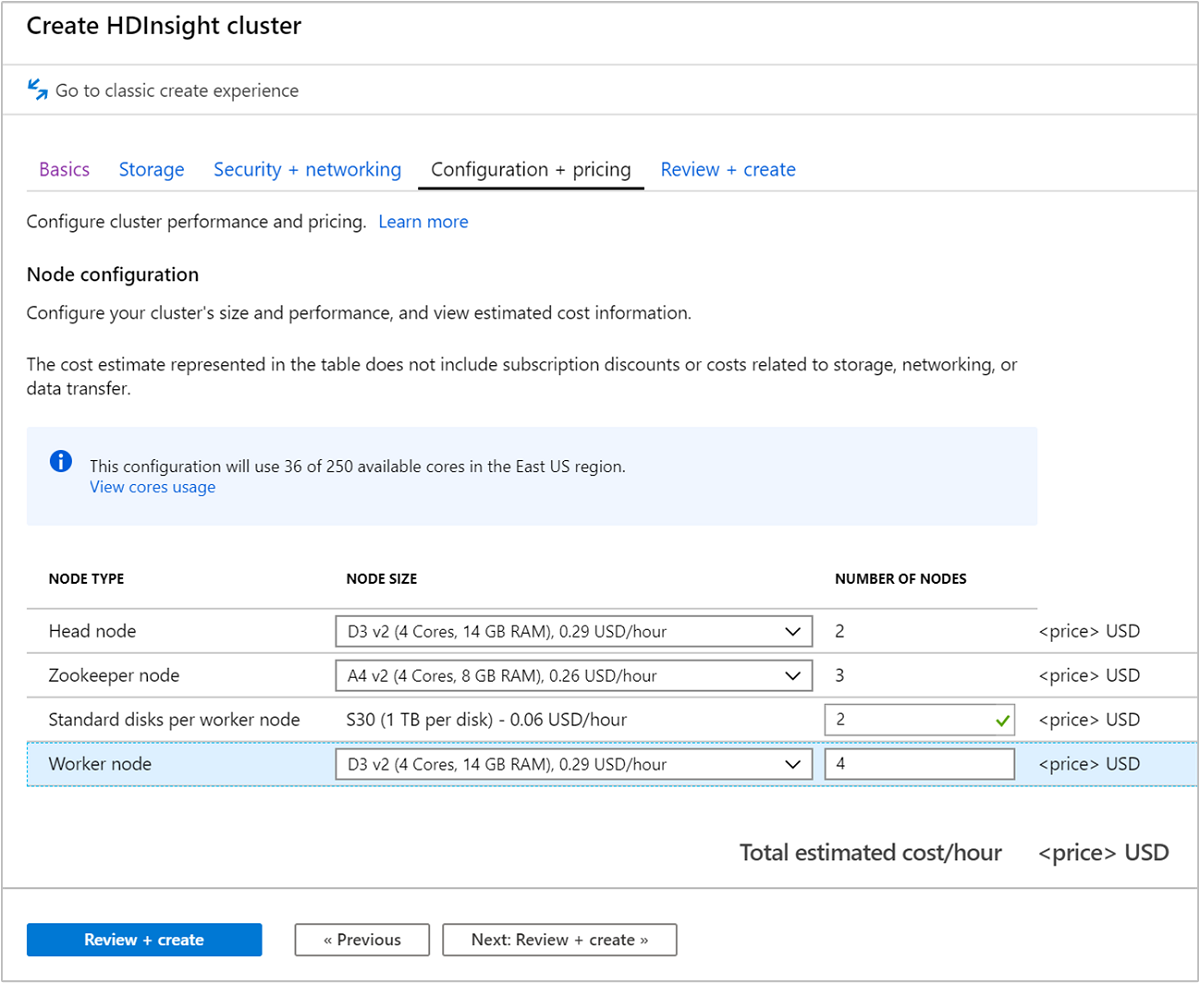 Set the Apache Kafka cluster size.