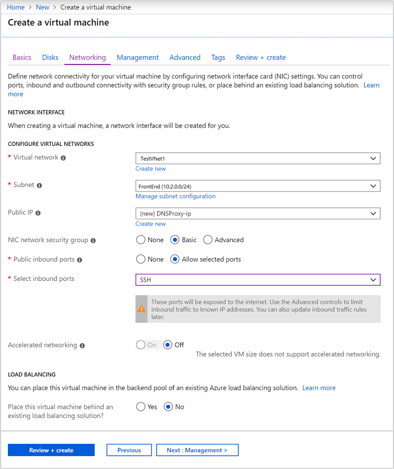 HDInsight Virtual network settings