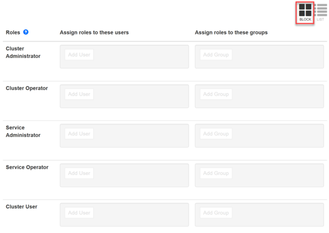 Apache Ambari roles block view.