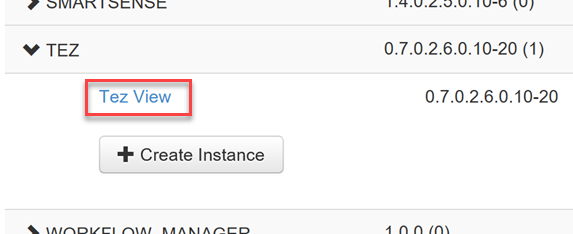 HDInsight Views - Apache Tez view.