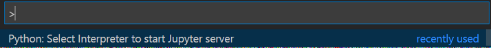 select interpreter to start Jupyter server.