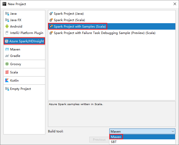 Intellij Create New Project Spark.