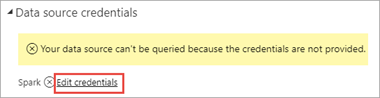 Edit credentials in Power BI service