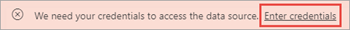 Enter credentials in Power BI service