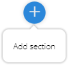 Screenshot showing the add section icon in the developer portal.