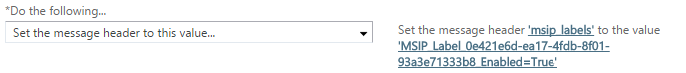 Example Exchange Online mail flow rule that sets the message header for a specific Azure Information Protection label