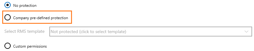 No labels in the Classify and protect - Azure Information Protection** dialog box