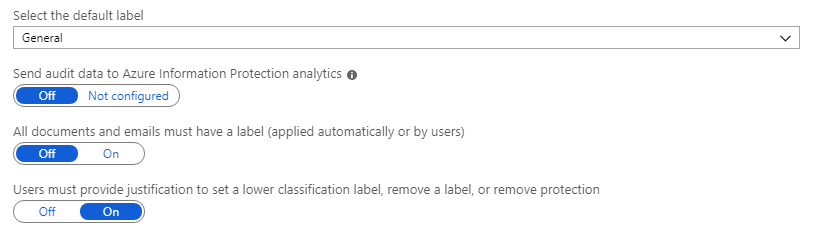Azure Information Protection tutorial - settings configured