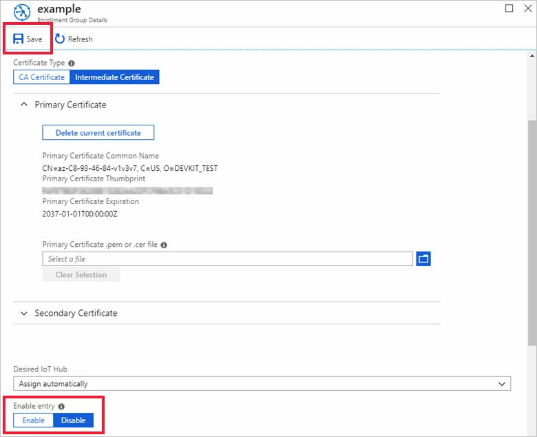 Disable enrollment group entry in the portal