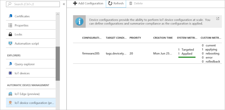 View configuration in portal