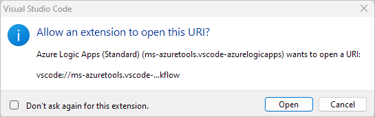 Screenshot shows prompt to open Azure tools.