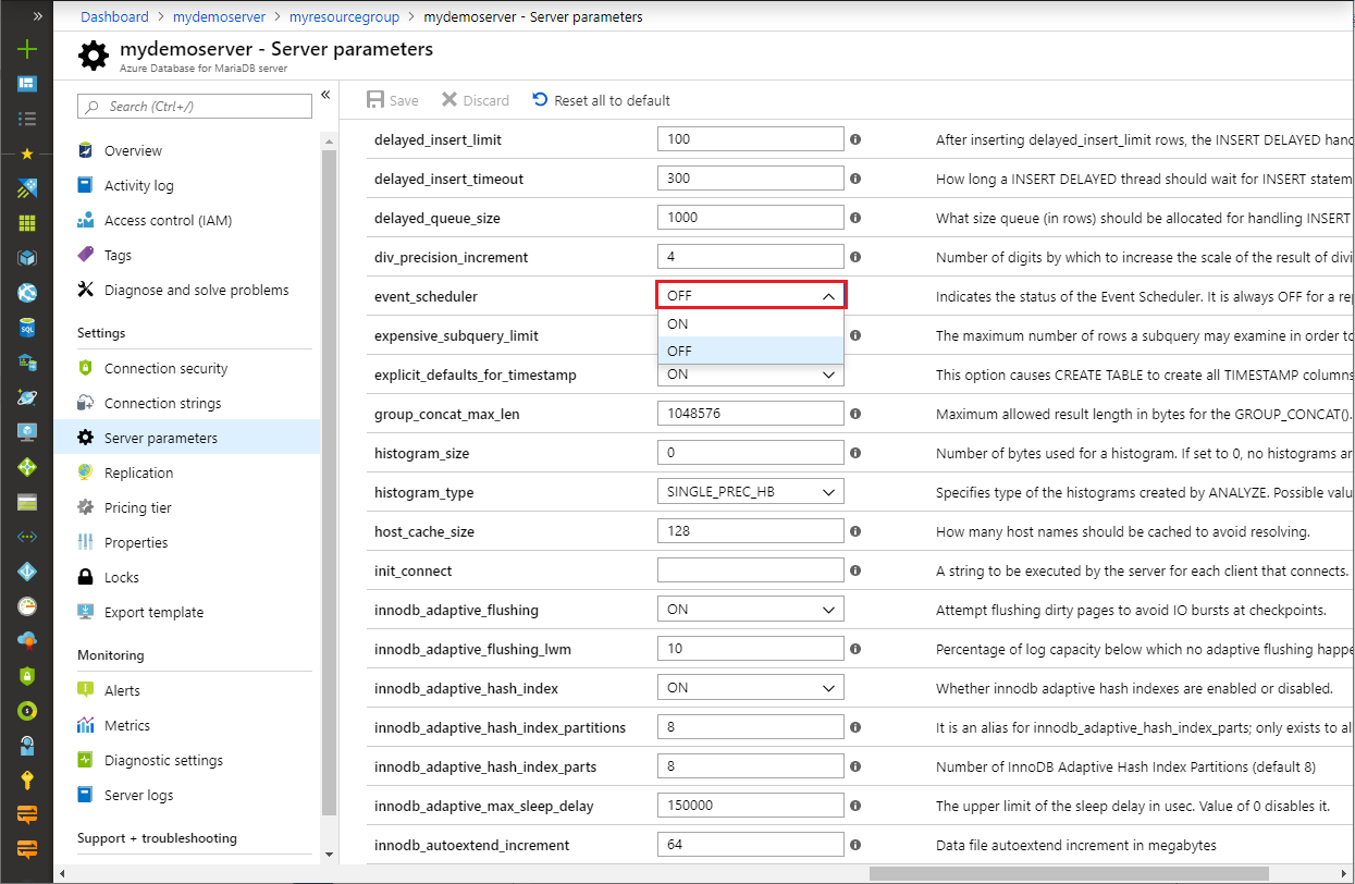 Enumerate drop down