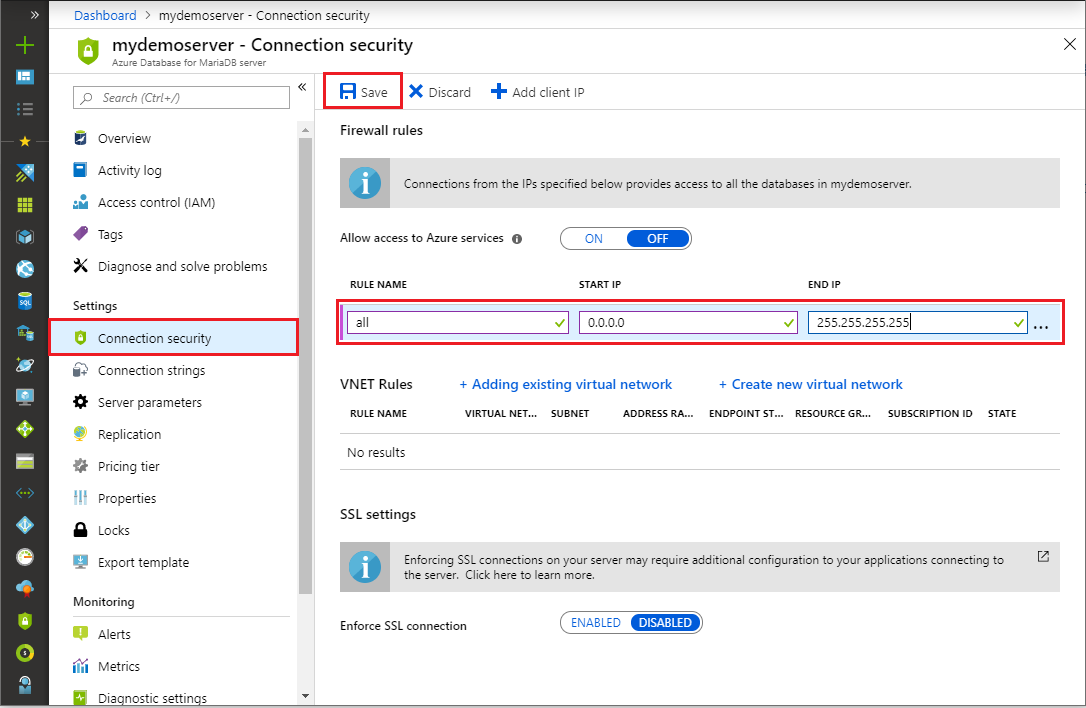 Connection security