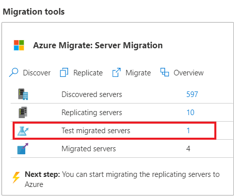 Screenshot of Test migrated servers.