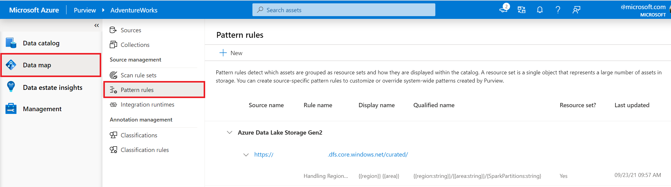 Create new resource set pattern rule