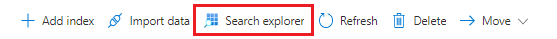 Screenshot of Search Explorer command in the Azure portal.