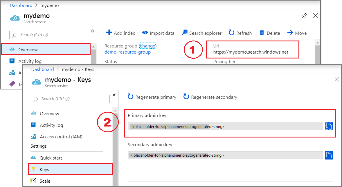 Get an HTTP endpoint and access key