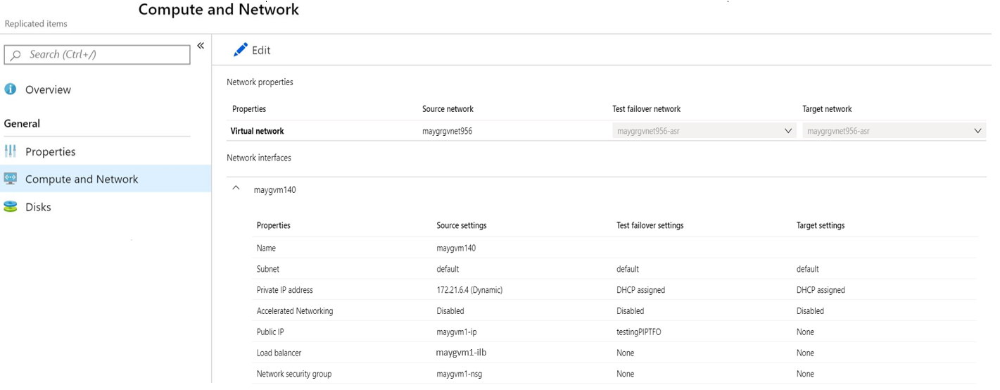 Customize the failover networking configurations.