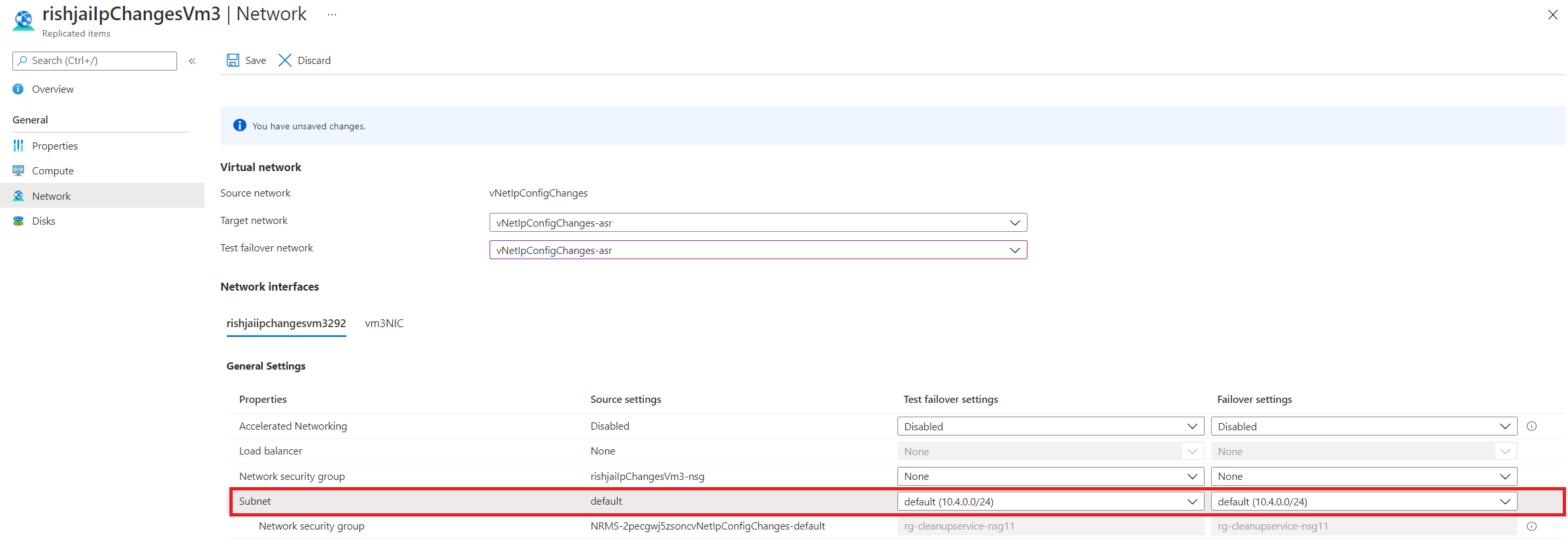 Network compute properties window